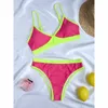 Kvinnors badkläder Sexig bikini Kvinnor Swimsuit Push Up Set Brasilian High midja Kvinnlig baddräkt Mesh Swim Beachwear