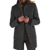 秋/冬の女性の新しいソリッドボタンスタンディングカラーウールコート