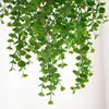 Decorative Flowers Artificial Plant Eucalyptus Rattan For Home Wall Hanging Green Leaves Ivy Wedding Party Background Christmas Decor