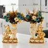 Vasi Stile europeo Vaso in ceramica dorata Disposizione Tavolo da pranzo Accessori per la decorazione della casa Vasi creativi per elefanti dorati 230906