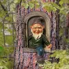 Decorações de jardim artesanato em resina micro paisagem enfeites diy elfo para fora da porta janela hugger decoração de estátua de gnome impertinente