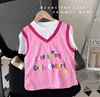 barn designer t-shirts baby kläder sommar färgglada brev tryck tjej tshirt tee