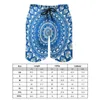 Men's Shorts Blue Mandala Print Gym Vintage Floral Sports Surf Board Short Pants Quick Drying Custom Plus Size Beach Trunks