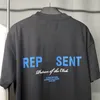 T-shirt a maniche corte con stampa di lettere con slogan blu per la primavera e l'estate Design di lusso di High Street Coppia in bianco e nero Manica corta ampia