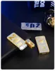 Ny Creative Gold Bar Diamond Sändare rakt till high-end vindtät Uppblåsbar tändare gåva 0N7D