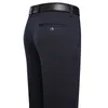 Mens Pants Pantalons pour hommes été mince affaires pantalons décontractés classique couleur unie élastique confortable lâche droite marque vêtements pour hommes 230906