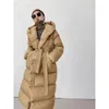 Jaqueta feminina para baixo outono e inverno casacos 2023 moda high-end assistente boné 90 pato branco longo parkas