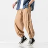 Мужские брюки в китайском стиле, мужские свободные брюки больших размеров с пряжкой в виде диска, фонарь в стиле хип-хоп, повседневные шнурки