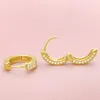 INS Fashion – boucles d'oreilles créoles glacées en argent Sterling 925, 2 rangées de diamants Moissanite plaqués or, cadeau pour hommes et femmes