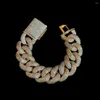 Kedjor 25mm Miami Cuban Chain Bling Out Zircon Thick and Heavy Link Halsband Hip Hop Rock smycken