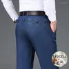 Mäns jeans lyocell stretch bomull Löst rak affär casual classic stil baggy denim pants manliga klädbyxor