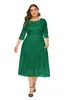 Abiti taglie forti Estate Elegante Taglia grande 5XL 6XL Mezza manica Casual Donna Abito midi Pizzo Primavera Taglie femminili Festa di nozze Sera 230906