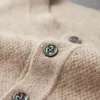 Herrtröjor Zocept Henley Collar Sweater för män Vinter högkvalitativ stickad avslappnad fast färg långärmad kashmir pullover toppar