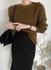 Women's Two Piece Pants Wind Versatile Fashion Sweater Knitted Top Plush Thickened Pencil High Waist Small Feet Leather Clothes