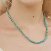 Collane con ciondolo ZMZY Turchesi Pietra naturale Girocolli da donna Collana Collare a catena di moda Alla moda Gioielli semplici Femme Homme Bijoux