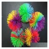 Декомпрессионная игрушка Sile Koosh Ball Сенсорные игрушки-непоседы Эластичные резиновые шарики из теста с помпонами Радужная ДНК Рельефная поппер Аутизм Adhd Active F Dhuan