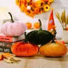 Festive Fall Pumpkin Decor Harvest Fabric Artificial Pumpkins Halloween Thanksgiving Farmhouse Tabletop Decorations 906