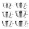 Bowls LMETJMA 6 Pcs Mixing With Lids And Non Slip Bases Stainless Steel Set For Baking Nesting Storage KC0418