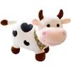 Poupées en peluche Dessin animé mignon vache en peluche doux animal bovins en peluche jouet Kawaii pour les filles coton animal en peluche poupée remplie décoration de la maison 230906