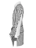여성용 블라우스 셔츠 DEAT 패션 여성 셔츠 라펠 느슨한 싱글 튼튼한 대비 대비 컬러 슬리브 붕대 불규칙 블라우스 가을 7AB002 230906