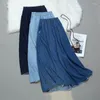 Gonne Moda Vita alta Gonna estiva Donna Vintage Coreano Denim Donna Elegante Faldas Mujer A-line Ombrello Jeans WD339