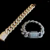 Kedjor 25mm Miami Cuban Chain Bling Out Zircon Thick and Heavy Link Halsband Hip Hop Rock smycken