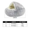 Cat Beds Furniture Stock Plush Pet Dog Bed House Warm Round Kitten Semi-Enclosed Winter Nest Kennel Cats Sofa Mat Basket Slee Drop Dhwew