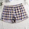 Underpants Sexy Men Cotton Boxer Large Size Seamless Briefs Loose Pouch Underwear Plaid Swimwear Soft Shorts Casual Homewear