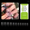 False Nails Full Cover Tips Artificial Tip Clear Coffin For Women E1YF