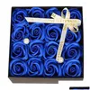 Decorative Flowers Wreaths Artificial Floral Soap Set Essential Oil Petals Bath Body Scented Rose Flower Gift Box For Mothers Day Dhfnn