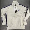 Mens Jackets Real Pos White Needles AWGE Jacket 1 High Quality Purple Embroidered Butterfly Stripes Outfit Zipper Coat 230905