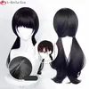 Cosplay Peruki anime łańcuch łańcuchowy mitaka asa cosplay peruka asa mitaka 65 cm długie czarne ciepło odporne na syntetyczne włosy halloweenowe peruki 230906