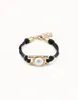Chaînes en cuir alliage perle bracelet collier fermoir en argent avec logo en gros cadeau de mode européenne