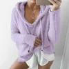 Women's mohair sweater pullover hooded drawstring sweater style