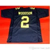 Aangepaste mannen jeugd vrouwen Vintage #2 CHARLES WOODSON CUSTOM MICHIGAN WOLVERINES voetbalshirt maat s-6XL of aangepaste naam of nummer trui