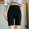 Shorts pour femmes Summer Thin Femmes Skinny Solid Bottoms Sécurité Élastique Pantalon court Yoga Cyclisme High Wasit Leggings Fitness Outwear Serré