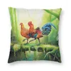 Cuscino rosso Junglefowls coprire due lati carino gallo pollo pavimento custodia per soggiorno fresca federa decorazione della casa