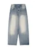 Jeans pour hommes Yihanke Pantalon Printemps Coréen Lâche Mode Droite High Street Polyvalent Large Jambe Pantalon Mâle Casual Hommes