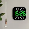 Wall Clocks 13Inch Clock Brightness Adjustable Remote Control LED Digital Electronic Dual Alarm Living Room Decor