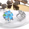 Stud Oorbellen CHARLINLIOL Vintage Bohemen Drop Voor Vrouwen Handgemaakte Blauw Emaille Bloemblaadje Leaf Dangler Earing Bruiloft Sieraden