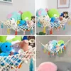 Storage Boxes Stuffed Animals Hammock Useful Washable Lightweight Colorful Tassel Triangle Hanging Mesh Toy Net Household Supplies
