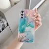 S24 Plus Fashion Flow Marble Soft IMD TPU Cases For Samsung S23 S22 Ultra A15 A55 A35 A14 5G A34 A54 A53 A52 Rock Stone Chromed Plating Metallic Golden Phone Back Cover
