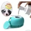 Toilettage pour chiens Stock Salle de bain Brosse de bain Gants Mas Gants de sécurité doux Peigne avec boîte de shampoing Accessoires pour animaux de compagnie pour chats Outil de douche Drop D Dhrld