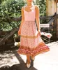 Kjolar lyckliga drottningar mode kvinnor rosa blommigt tryck strand bohemisk lång kjol elastisk hög midja a-line boho maxi femme