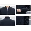 Herrjackor Browon Business Casual Mens Jacket 2023 Spring Standing Collar Print Coats Men Autumn Fashion Long Sleeve Outdoor Clothing