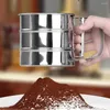 Baking Tools Flour Shaker Icing Sugar Filter Sieve Cup Handheld Semi-automatic Stainless Steel Powder