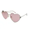 Luxury designer Sunglasses for women Frameless Heart shape Pink Black high quality top version With box