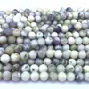 Loose Gemstones Veemake White Opal Natural Crystal DIY Necklace Bracelets Earrings Pendants Round Beads For Jewelry Making 07333