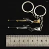 Keychains 8cm Valorant Reaver Melee 2.0 Nyckelkedja Suverän skinning Keychain för män Boy Sniper Rifle AMW Model Pendant Ring Fans smycken