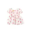 Girl Dresses Toddler Baby Suspender Ruffled Skirt Dress Strawberry Print Melon Fir Kids 2yrs Stylish Outfits For Girls